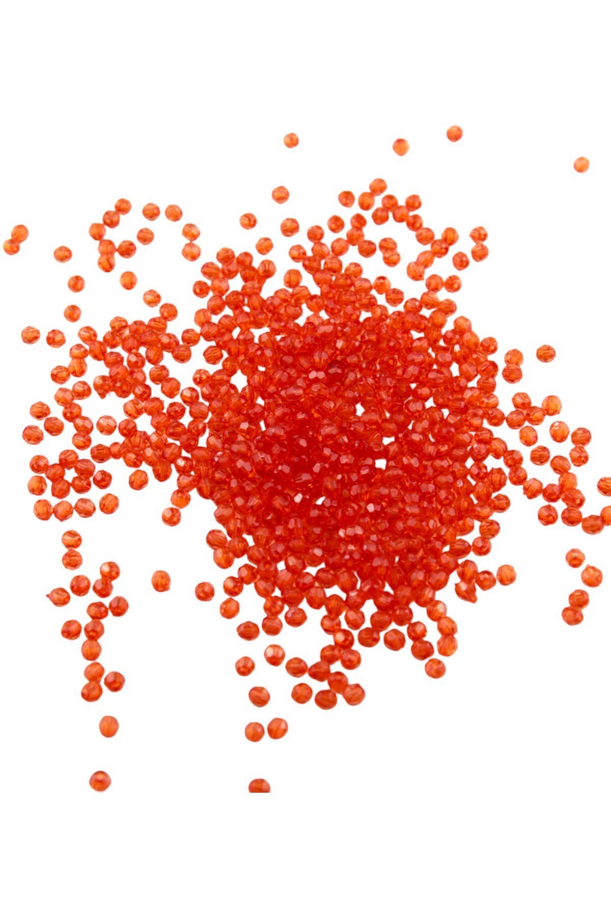 Oranj 4 mm Piramit Akrilik Boncuk Aksesuar Takı Malzeme (25 Gr)
