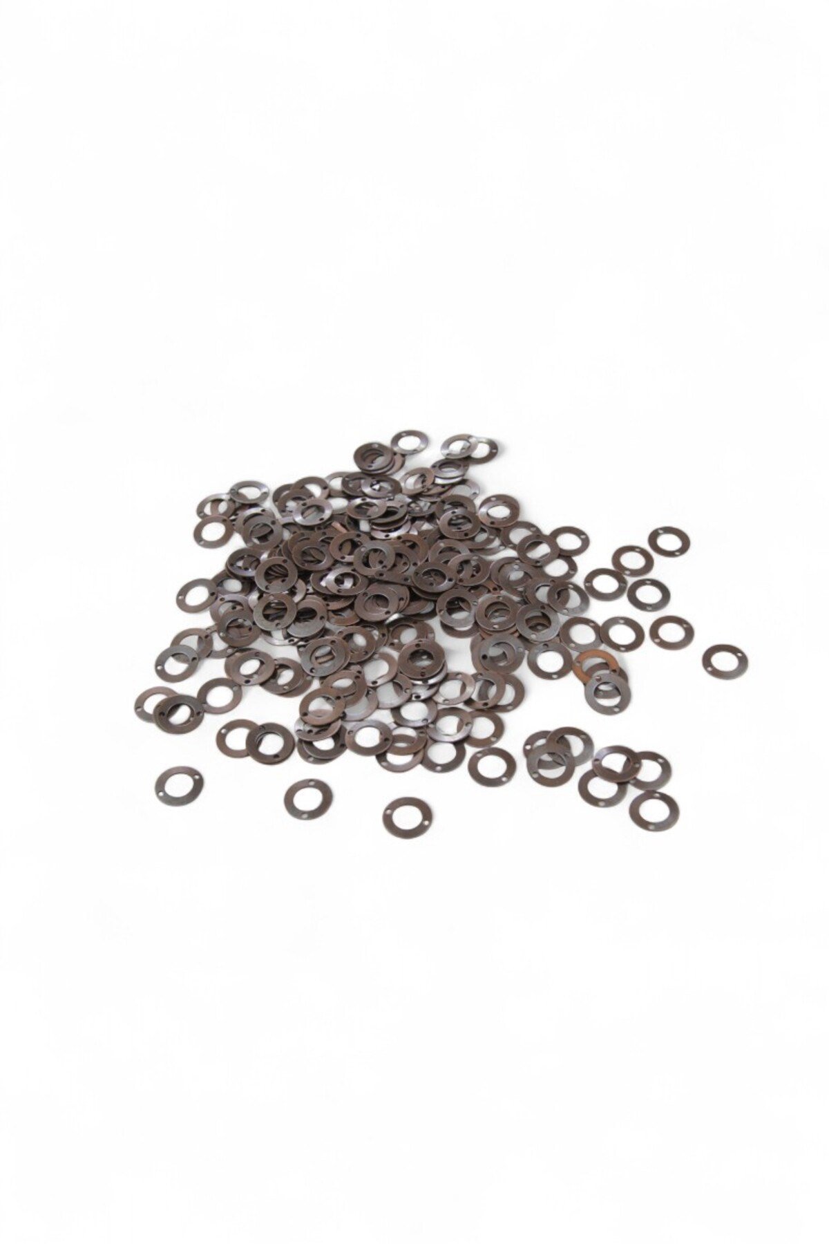 Ortası Delik 12x2 mm Koyu Bakır Pirinç Pul Payet (30 Gr 95 Adet)