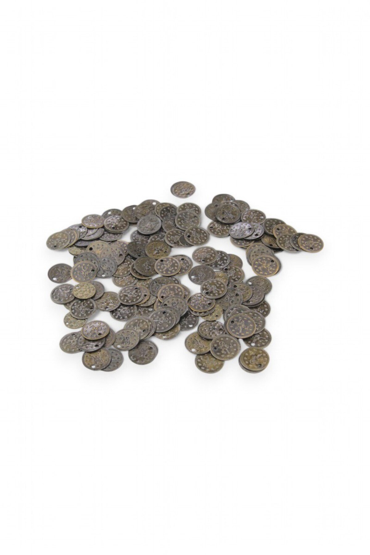 Osmanlı Tuğra Desenli 15 mm Metal Pul 10 Adet (Küpe Aparatı, Bileklik Ucu, Broş Aksesuar)
