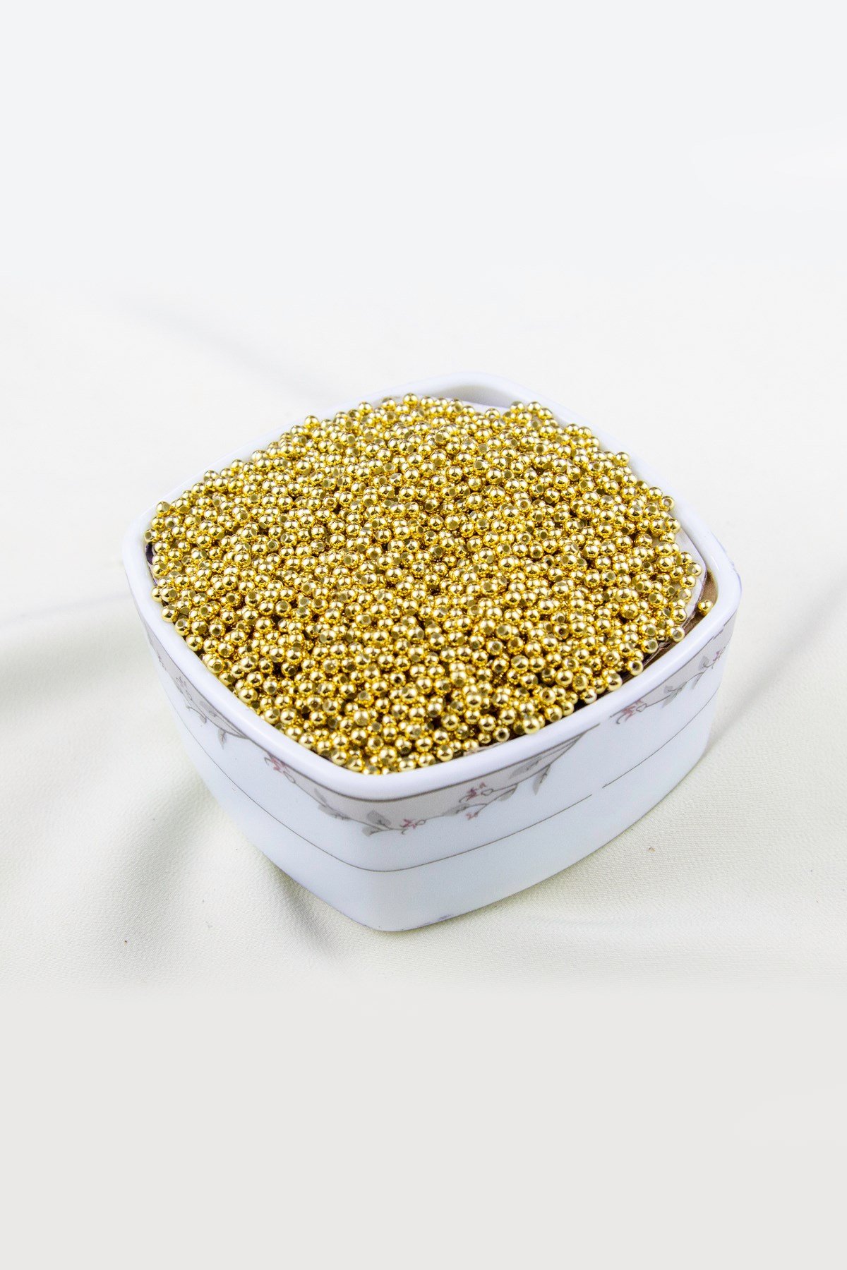 Parlak Gold 3 mm Plastik İnci Boncuk Takı Aksesuar Malzemesi (25 Gr)