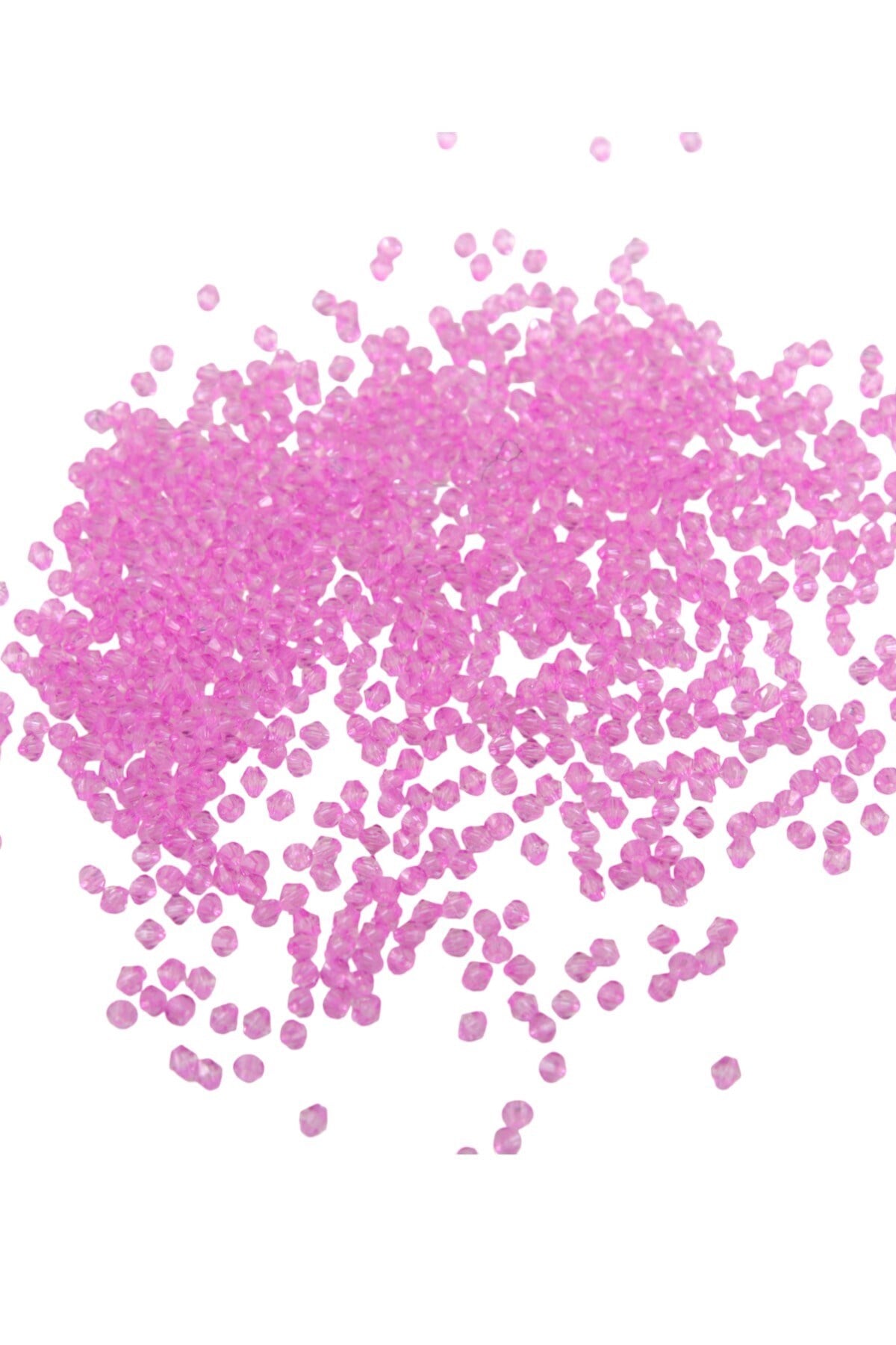 Pembe 4 mm Piramit Akrilik Boncuk Aksesuar Takı Malzeme (25 Gr)