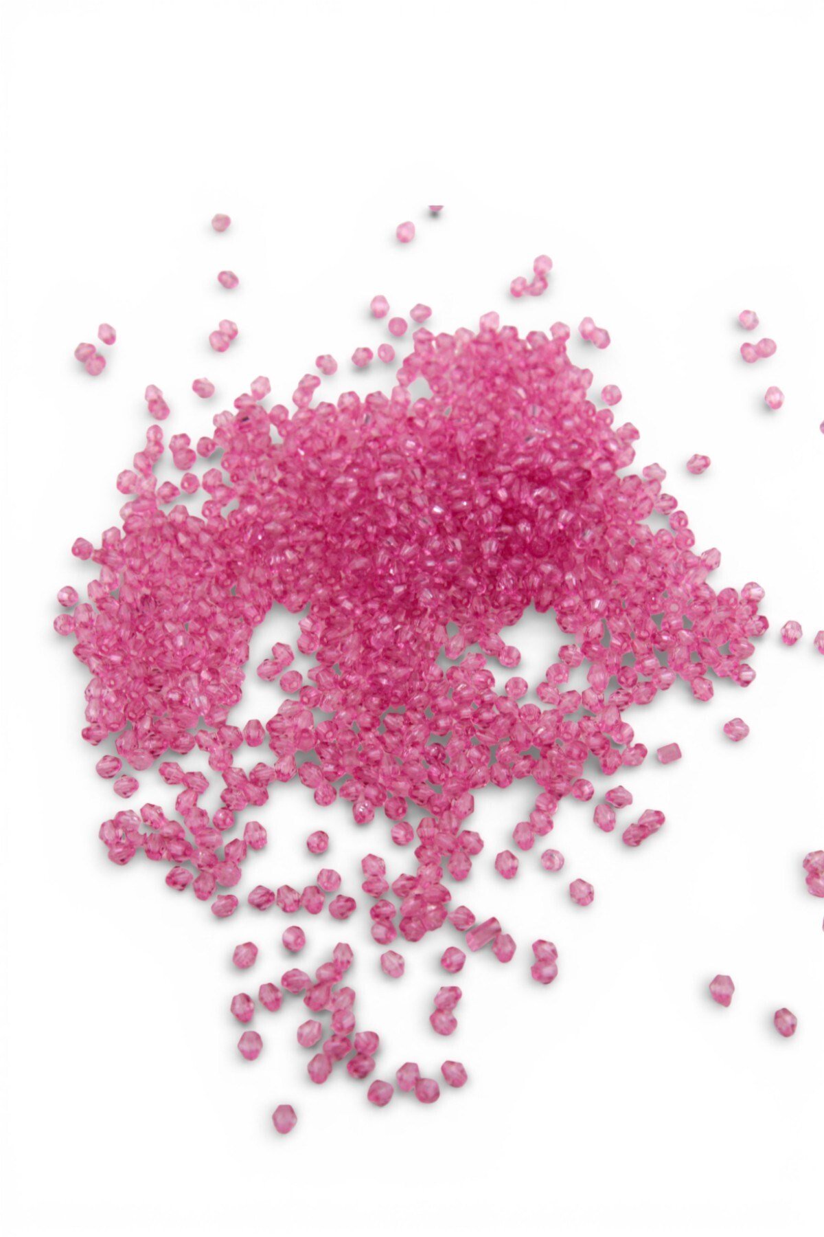 Pembe 4 mm Piramit Akrilik Boncuk Aksesuar Takı Malzeme (25 Gr)