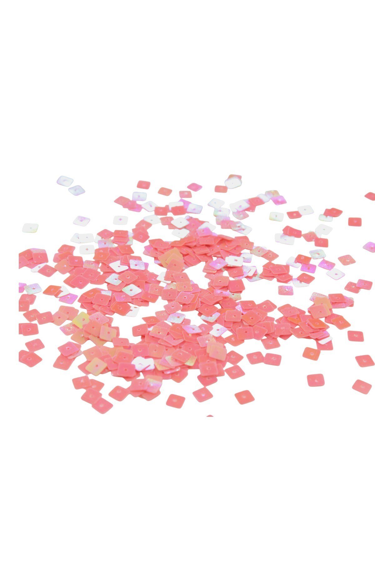 Pembe 8x8 mm Kare Ortadan Delikli Pul Payet 30 Gr (Tülbent, Oya, Havlu Malzemesi)