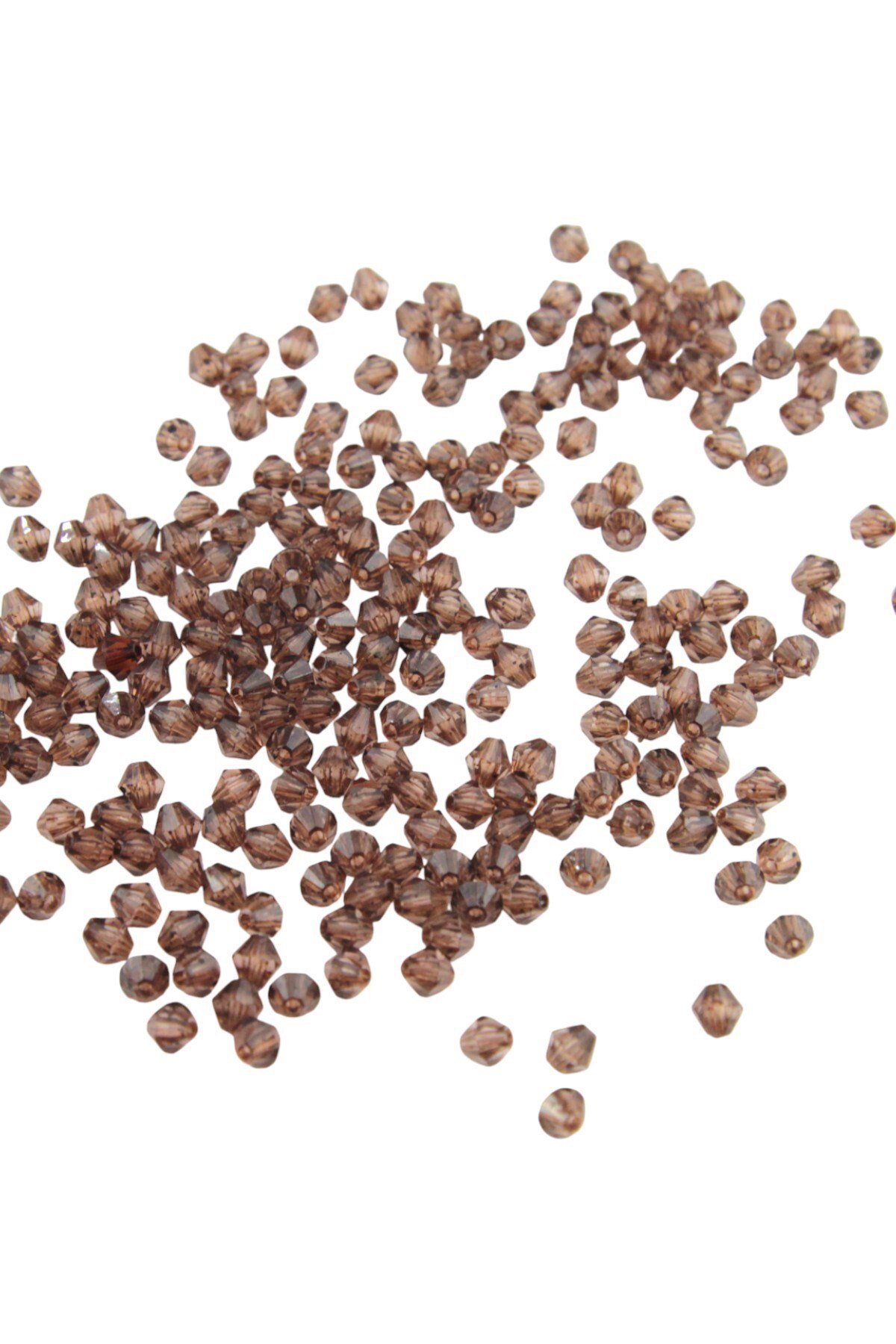 Piramit Akrilik 6 mm Kahverengi Boncuk Aksesuar Takı Malzeme (25 Gr)