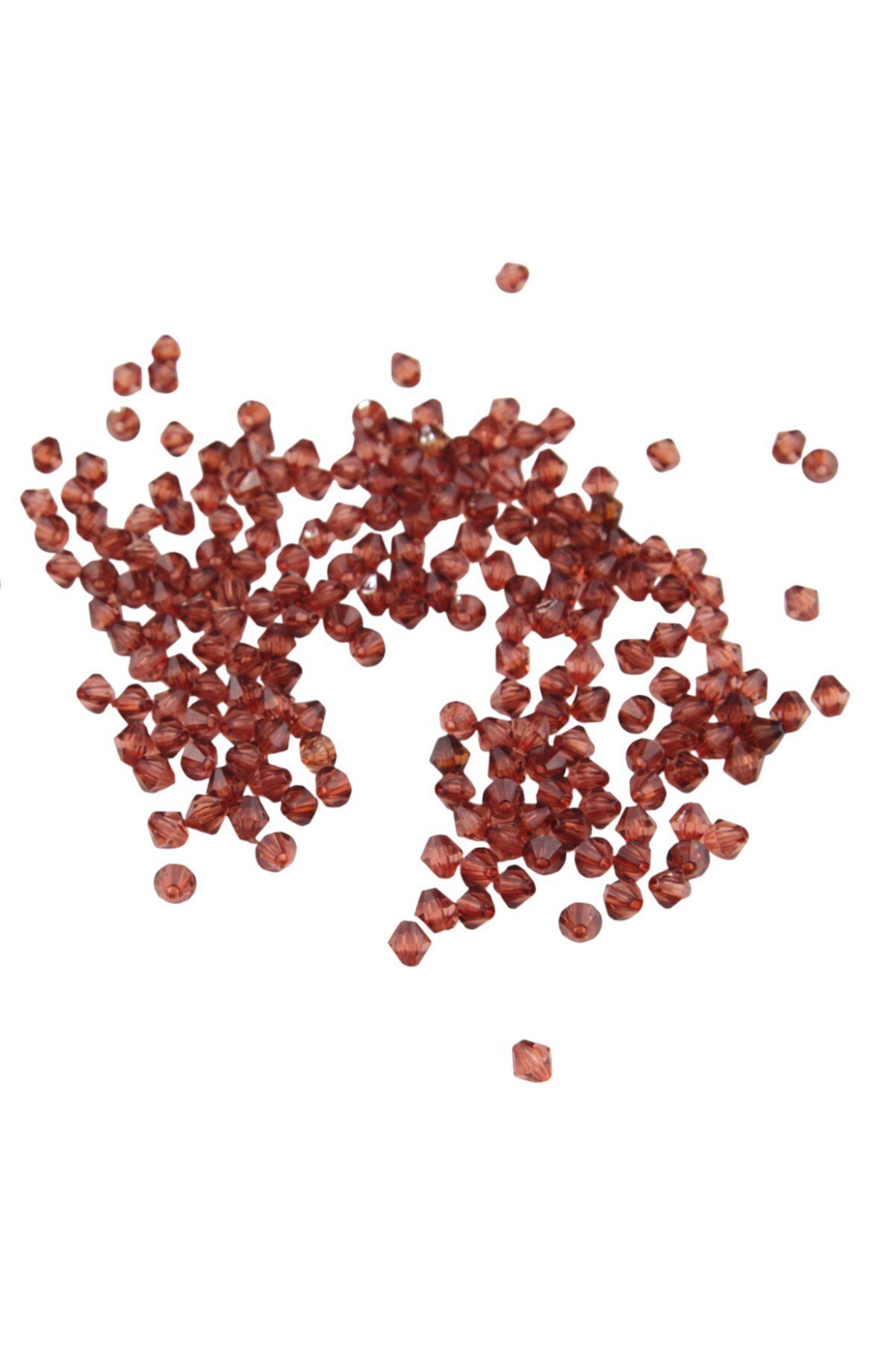 Piramit Akrilik 6 mm Kızıl Kahve Boncuk Aksesuar Takı Malzeme (25 Gr)
