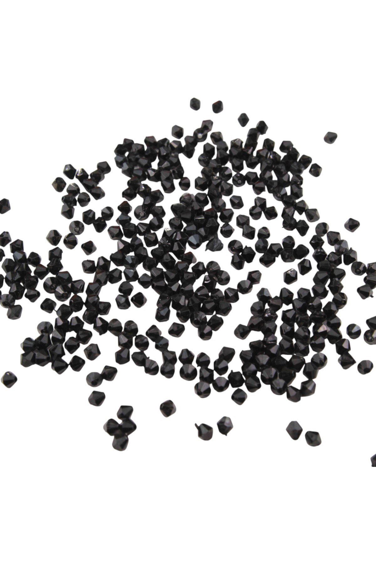 Piramit Akrilik 6 mm Siyah Boncuk Aksesuar Takı Malzeme (25 Gr)