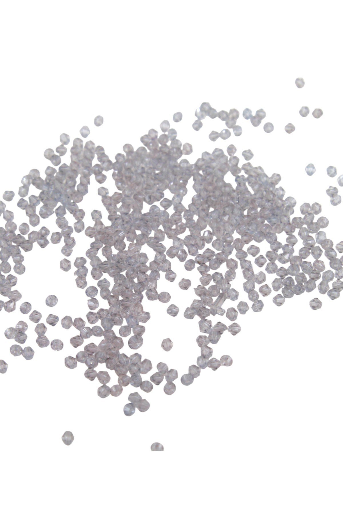 Piramit Akrilik Boncuk Açık Gri 4 mm Aksesuar Takı Malzeme (25 Gr)