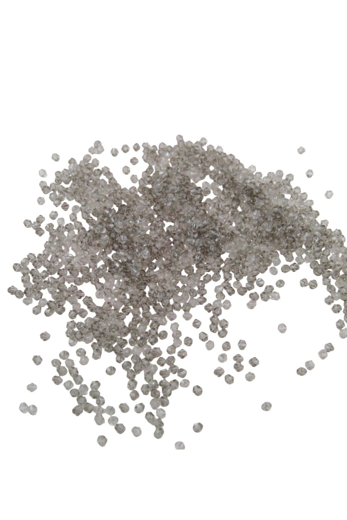 Piramit Akrilik Boncuk Açık Gri 4 mm Aksesuar Takı Malzeme (20 Gr)