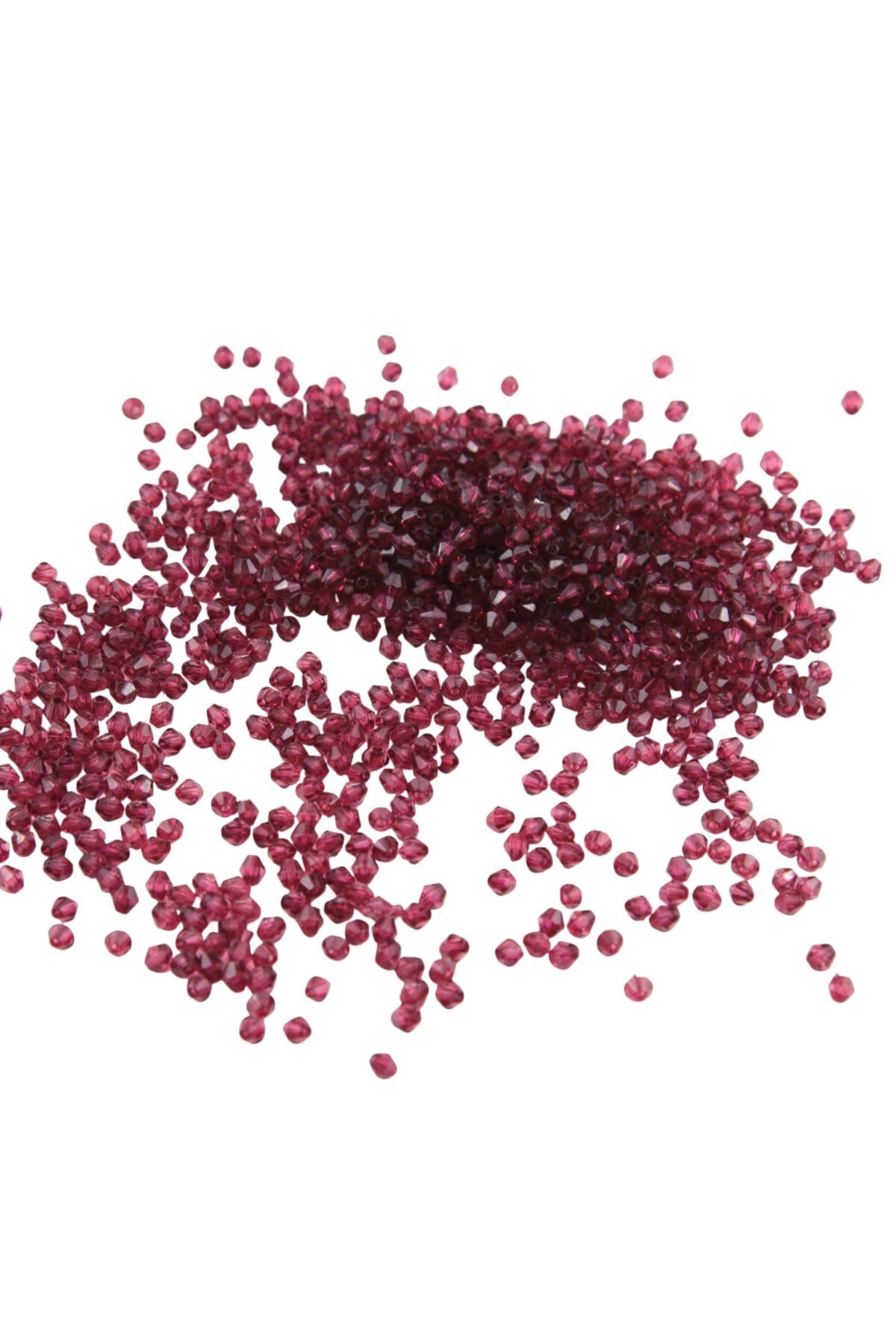 Piramit Akrilik Boncuk Bordo Tonları 4 mm Aksesuar Takı Malzeme (35 Gr)