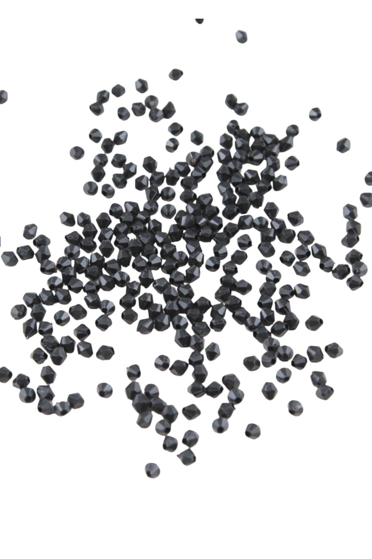 Piramit Akrilik Boncuk Mat Siyah 4 mm Aksesuar Takı Malzeme (25 Gr)