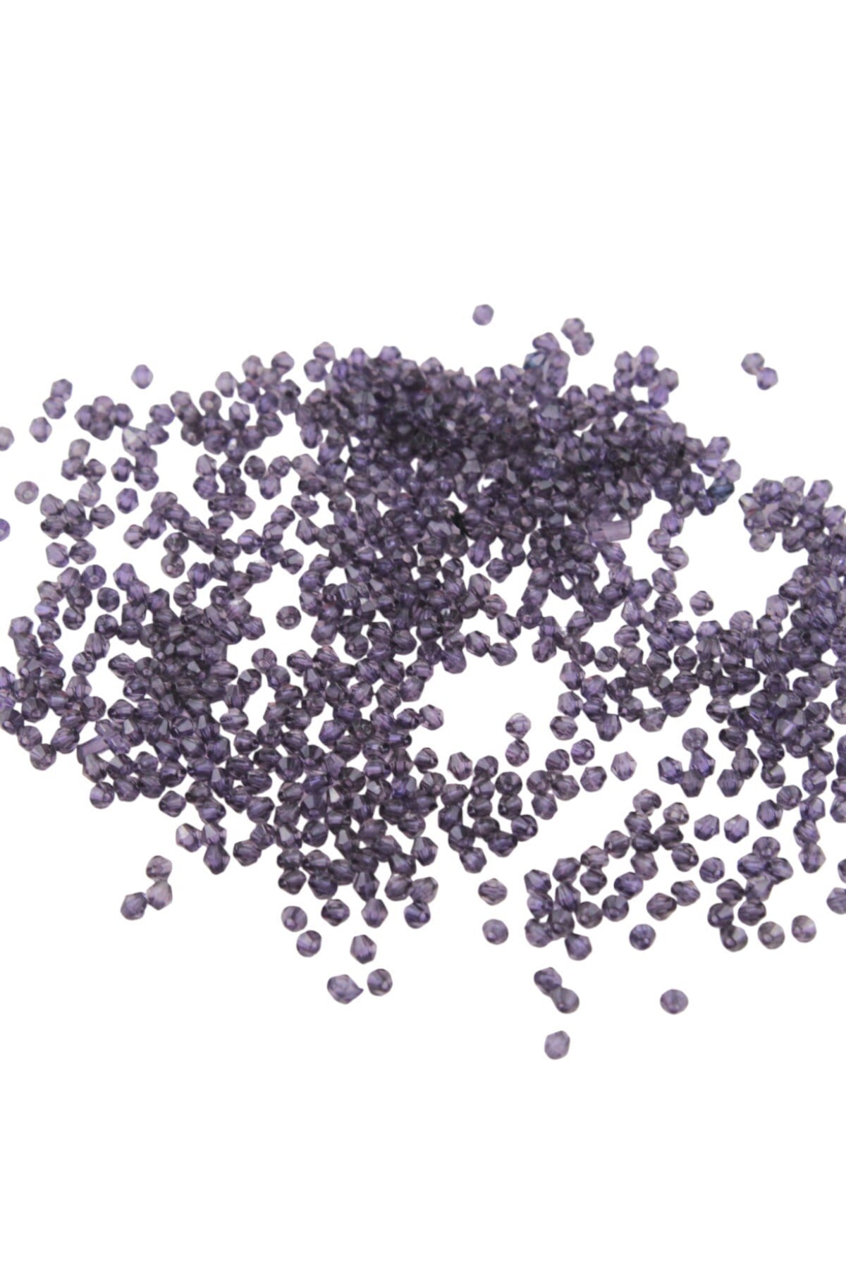 Piramit Akrilik Boncuk Mor Tonunda 4 mm Aksesuar Takı Malzeme (25 Gr)