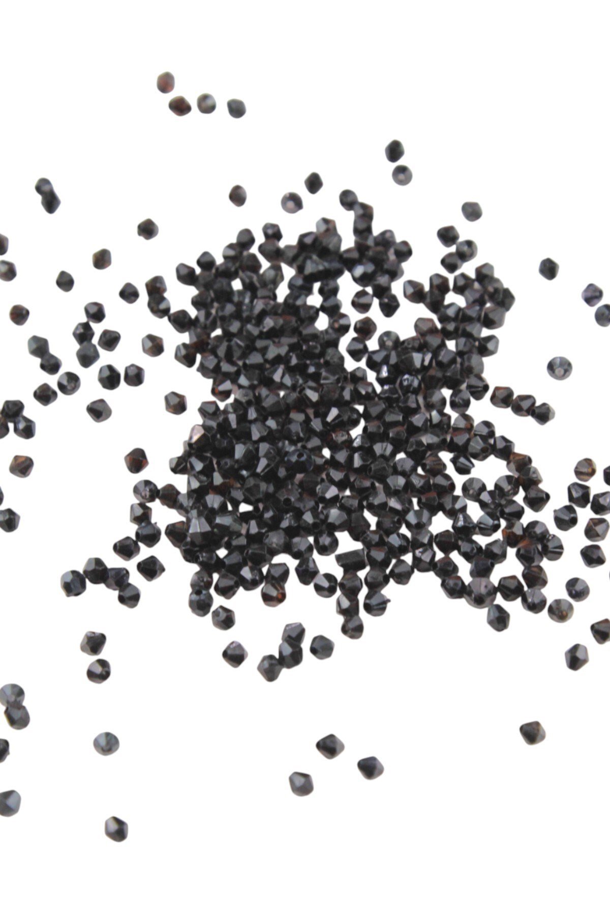 Piramit Akrilik Boncuk Siyah 4 mm Aksesuar Takı Malzeme (25 Gr)