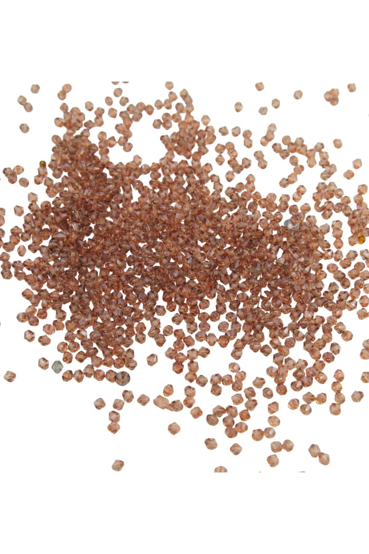 Piramit Akrilik Boncuk Vizon Renginde 4 mm Aksesuar Takı Malzeme (25 Gr)