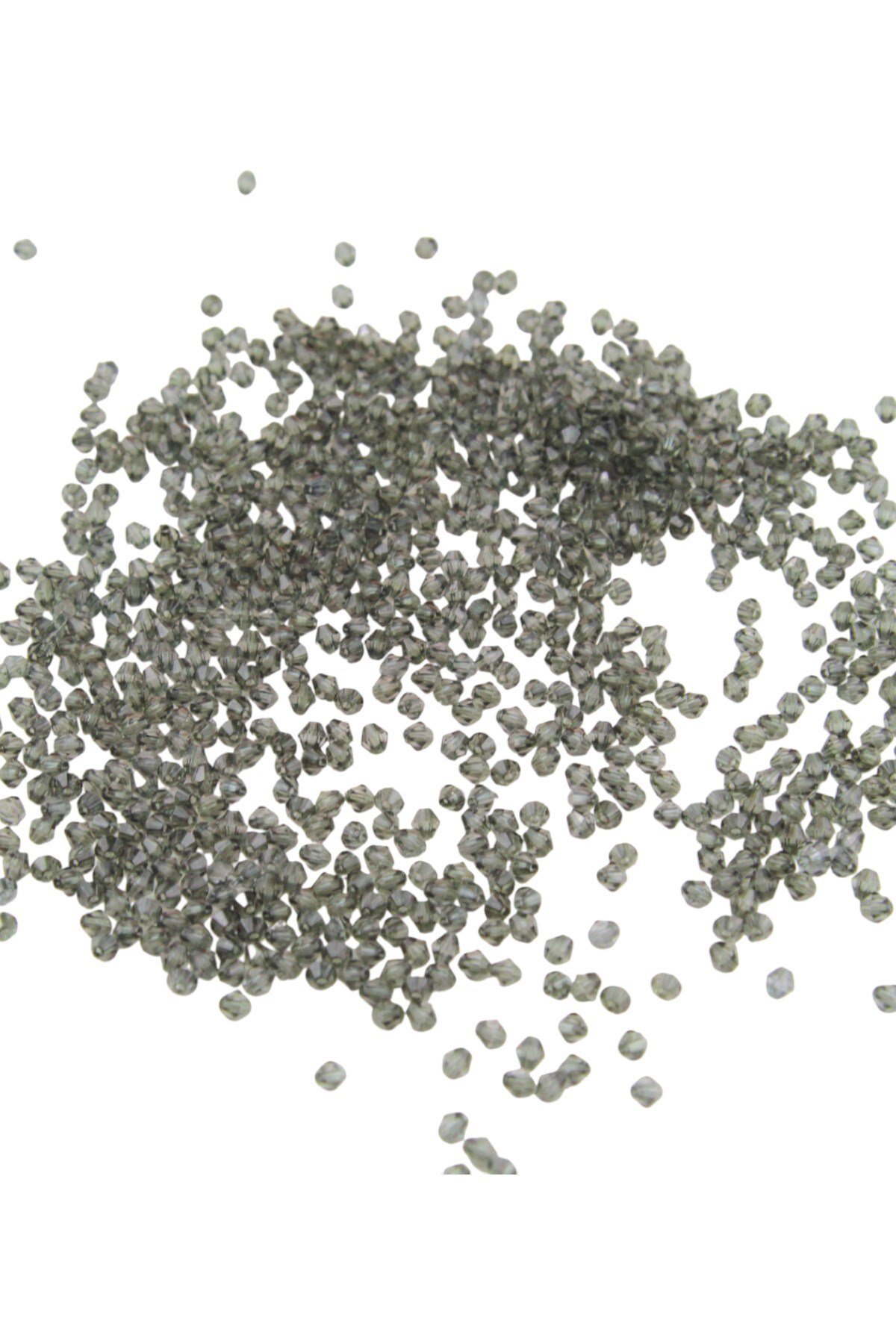 Piramit Akrilik Boncuk Yeşilimsi Gri 4 mm Aksesuar Takı Malzeme (30 Gr)