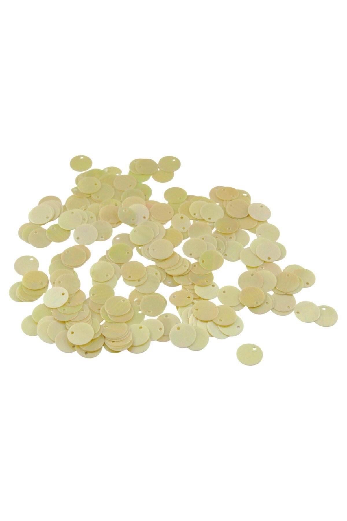 Sarı Janjan 12 mm Yandan Delikli Plastik Pul Payet 30 Gr (Tülbent, Oya, Havlu Malzemesi)