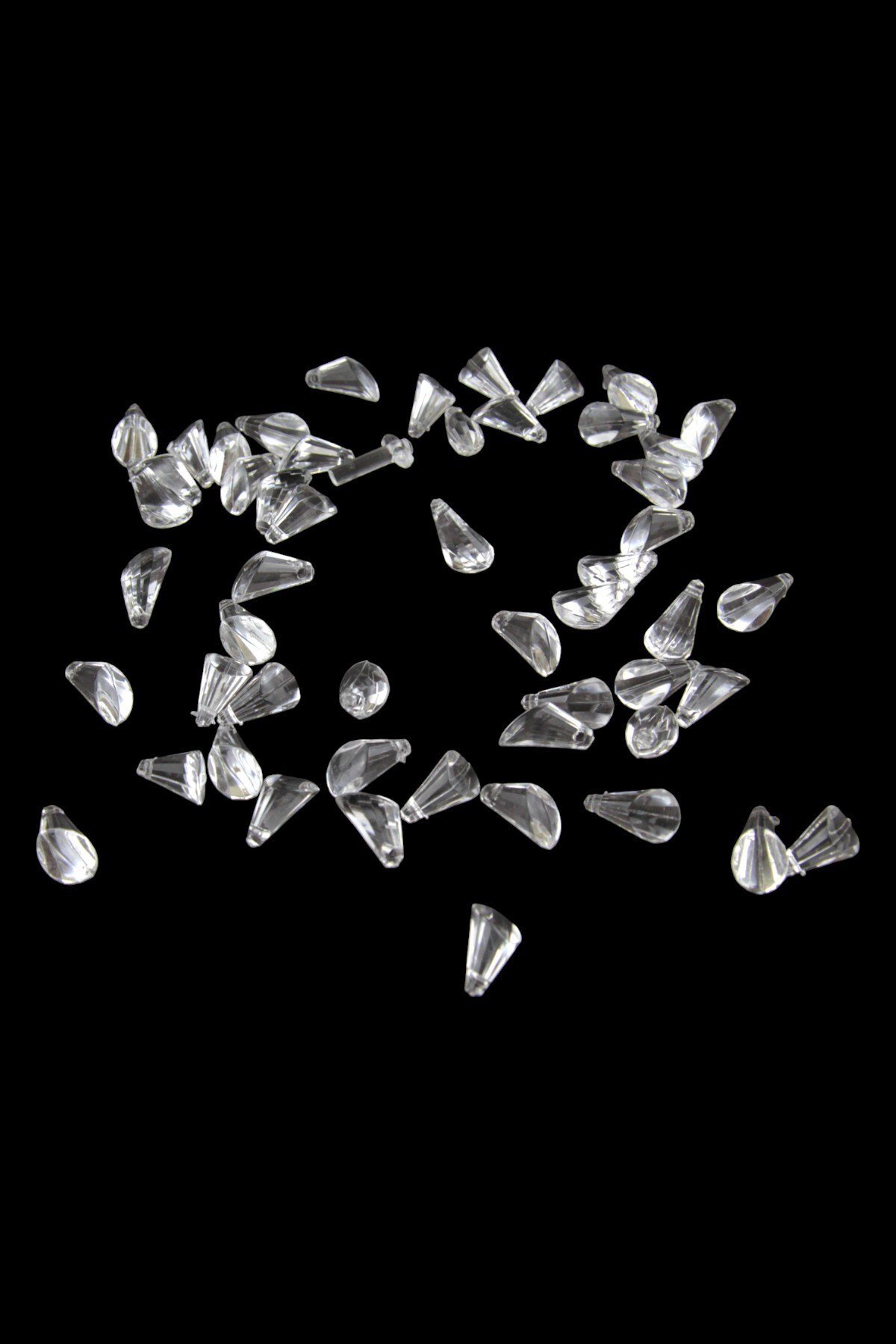 Şeffaf 8x15 mm Üst Yandan Delikli Oval Boncuk (25 gr 34 Adet)