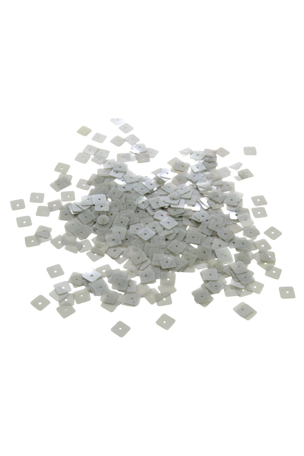 Şeffaf Gri 8x8 Kare Ortadan Delikli Pul Payet 30 Gr (Tülbent, Oya, Havlu Malzemesi)
