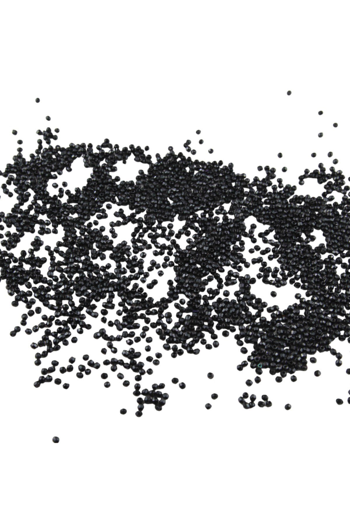 Siyah 3 mm Piramit Akrilik Boncuk Akseuar Takı Malzeme (25 Gr)