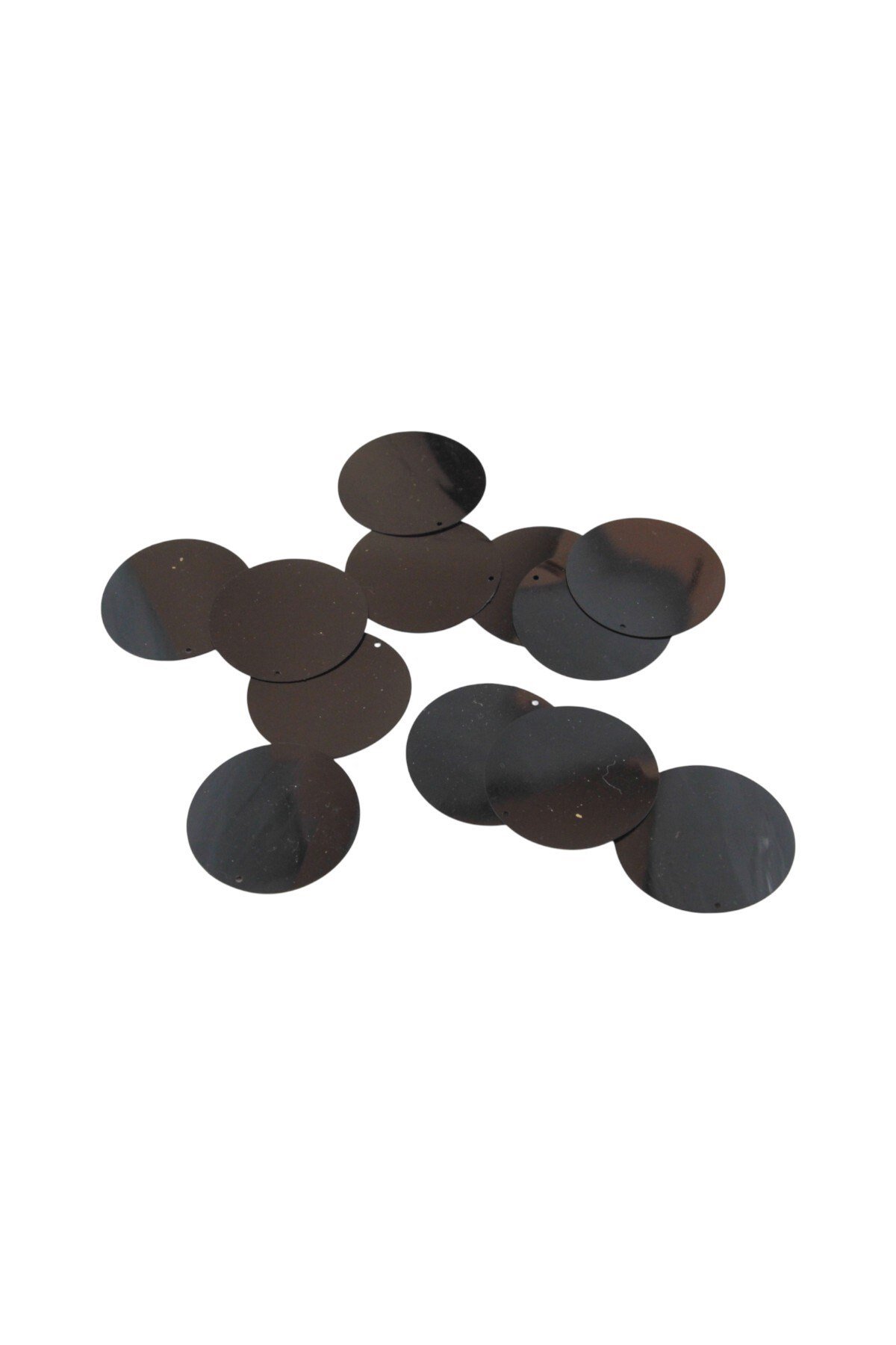 Siyah 4 cm Yandan Delikli Plastik Pul Payet 17 Gr (Tülbent, Oya, Havlu Malzemesi)