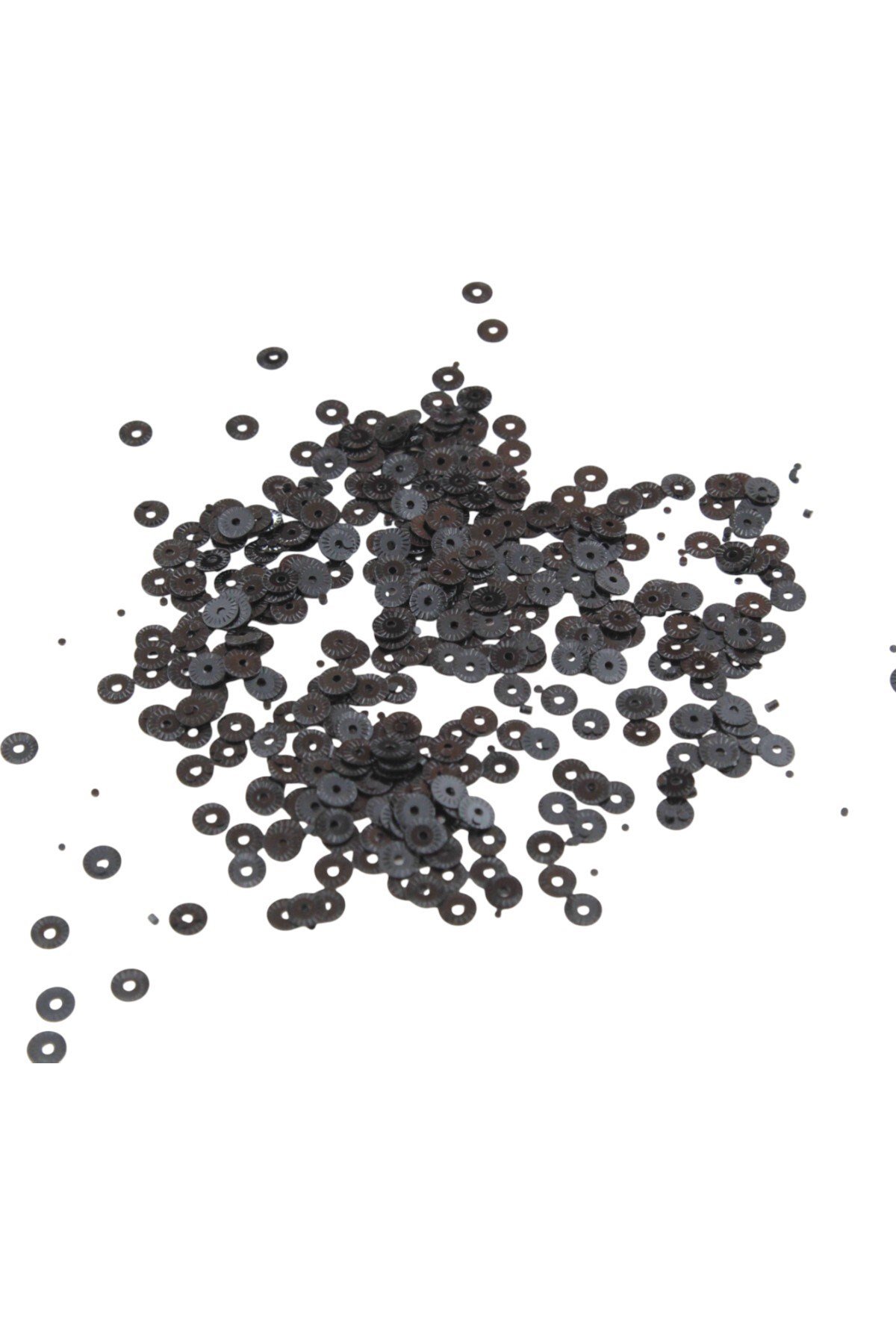 Siyah 5 mm Ortadan Delikli Kenarları İşleme Desenli Pul 30 Gr (Tülbent, Oya, Havlu Malzemesi)