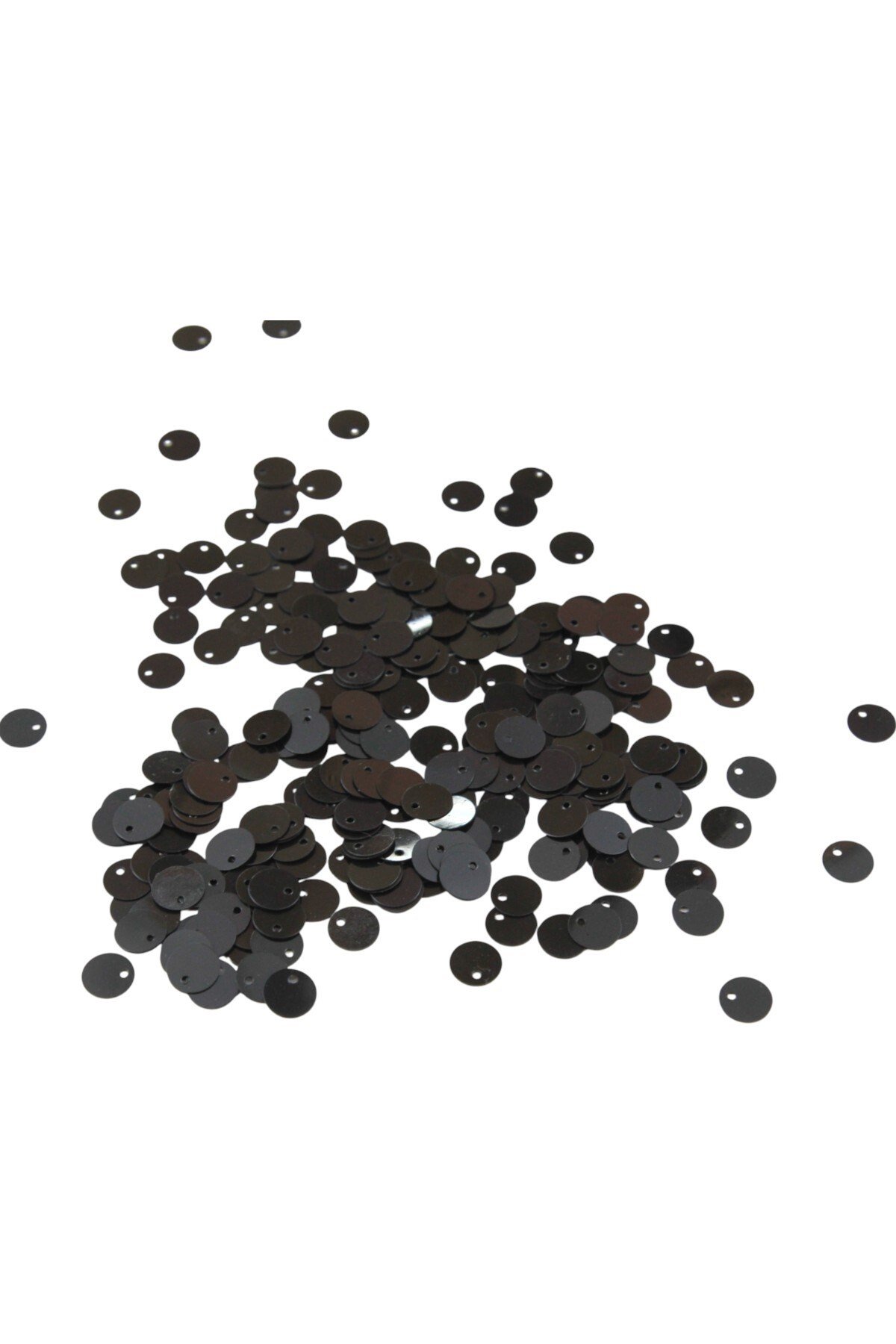 Siyah 8 mm Yandan Delikli Plastik Pul Payet 30 Gr (Tülbent, Oya, Havlu Malzemesi)