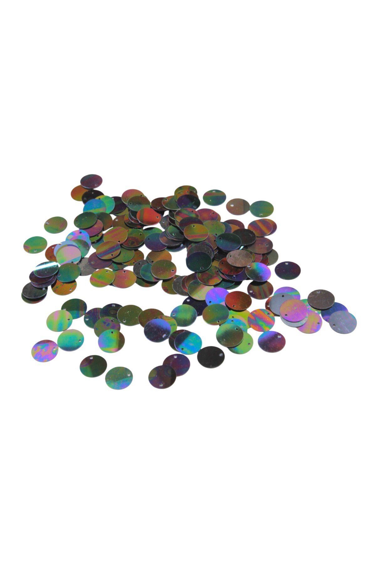 Siyah Janjan 12 mm Yandan Delikli Plastik Pul Payet 30 Gr (Tülbent, Oya, Havlu Malzemesi)
