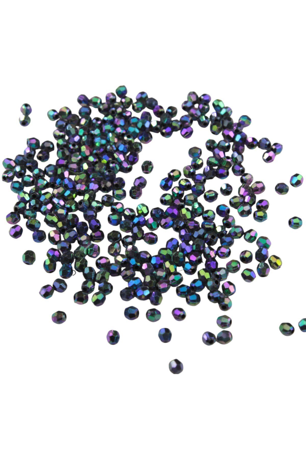 Siyah Janjan 5 mm Basık Dünya Plastik Boncuk Aksesuar Takı Malzemesi (25 Gr)