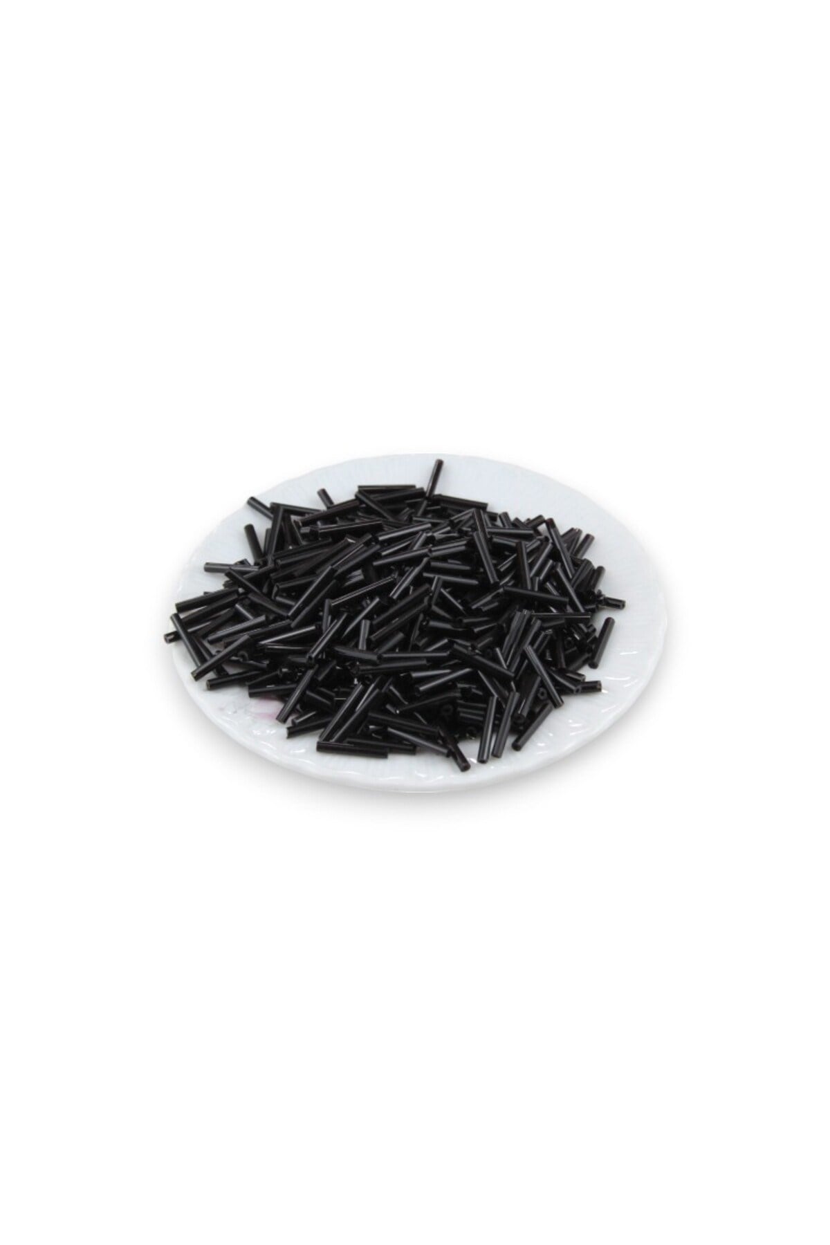 Siyah Uzun Boru 12 mm Boncuk 100 Gr