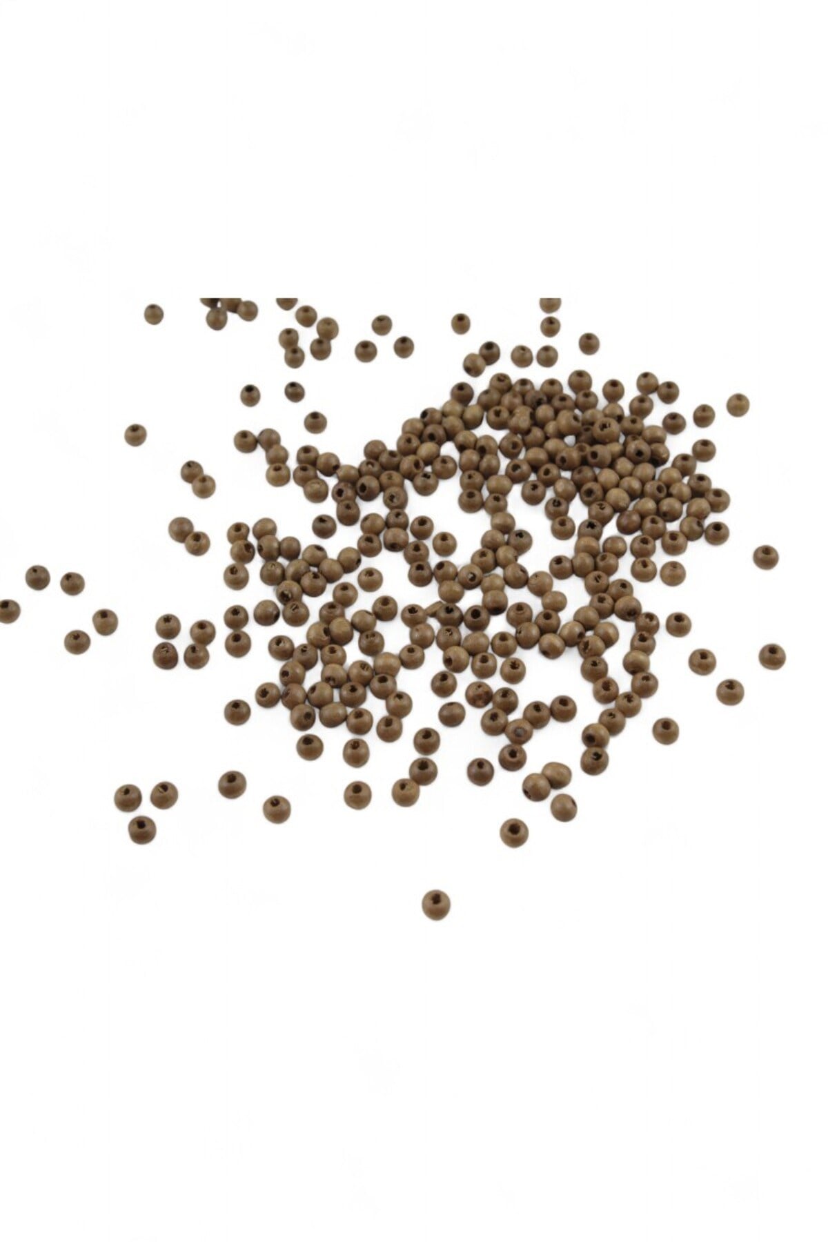 Sütlü Kahve 5 mm Yuvarlak Ahşap Boncuk (30 Gr - 500 Adet)