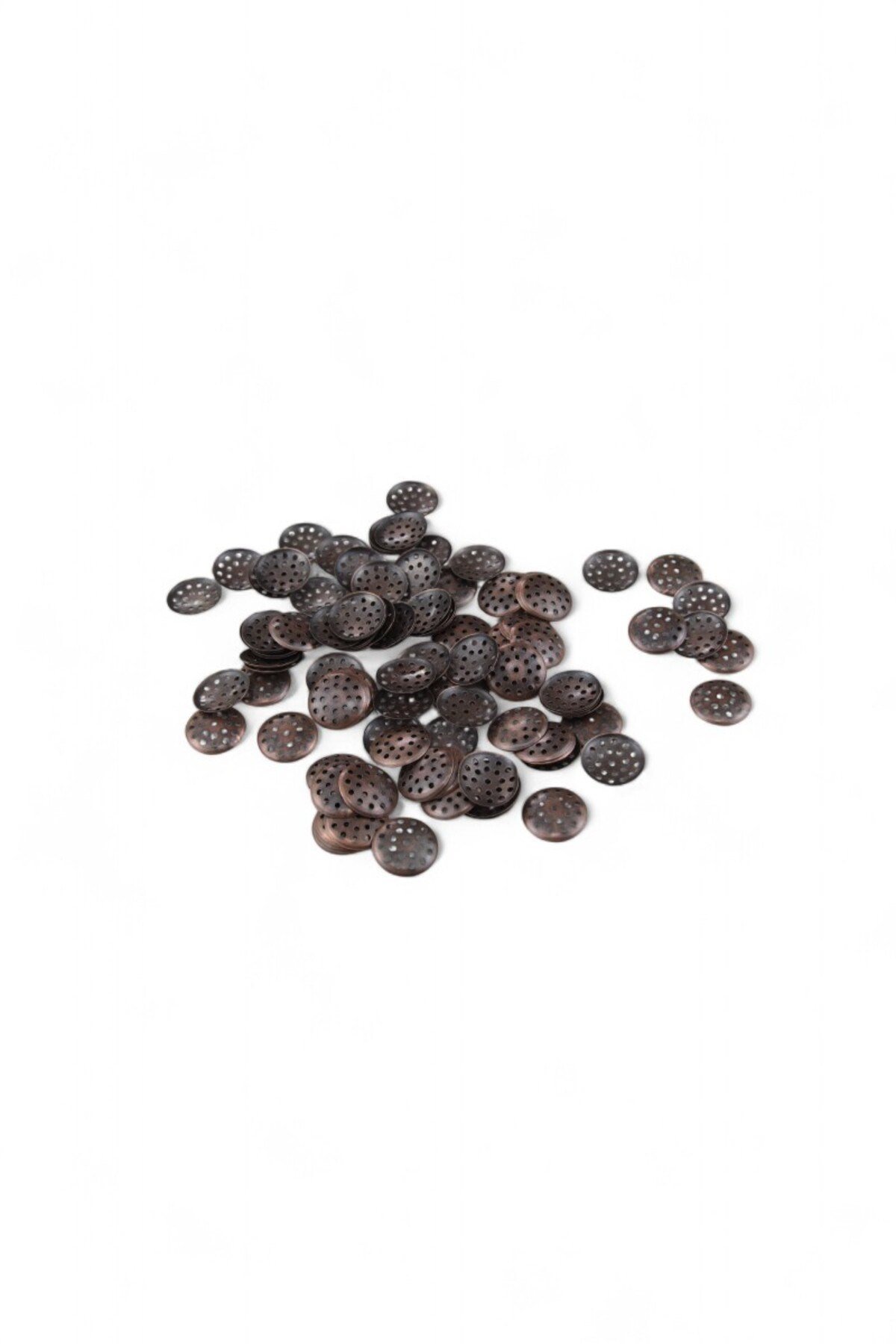 Süzgeç Desenli 16 mm Bakır Metal Pul (20 Gr 60 Adet)