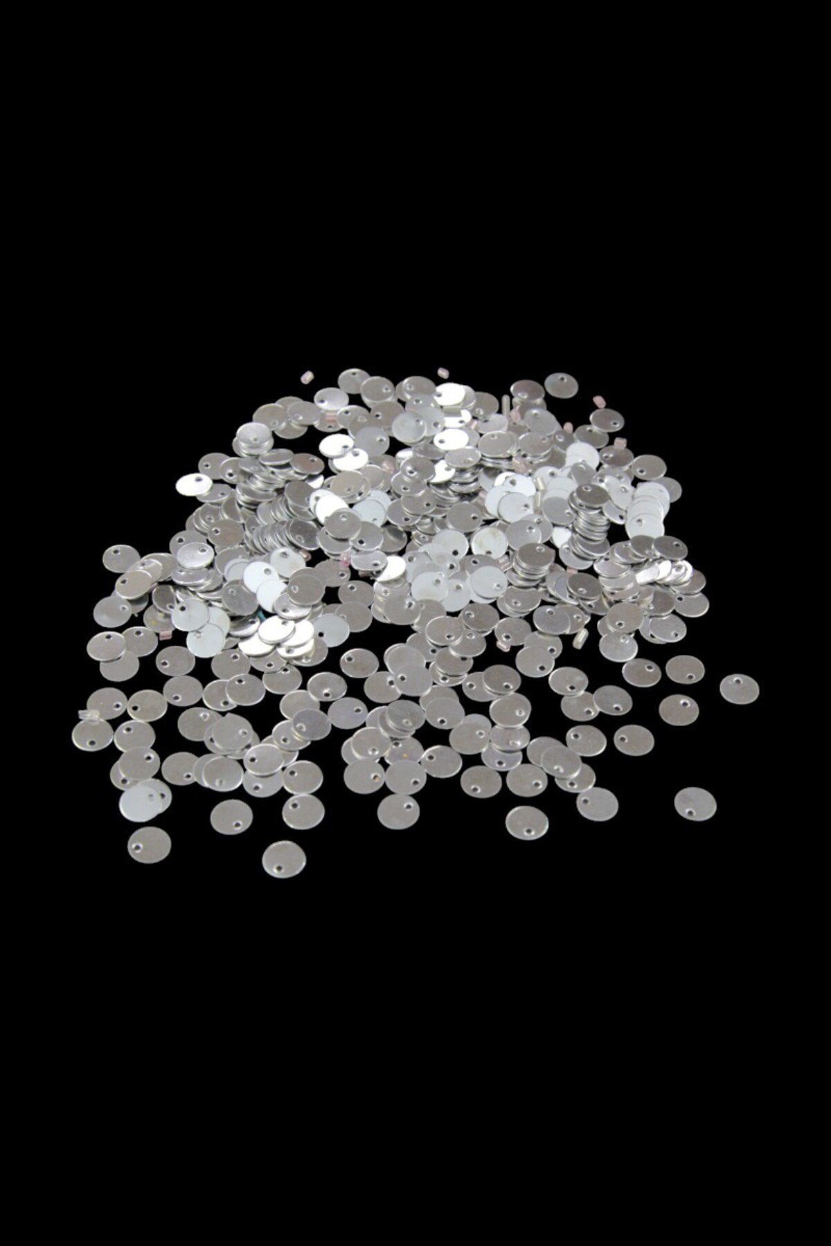 Yandan 8mm Delikli Gümüş Pul Payet (30 Gr 175 Adet)