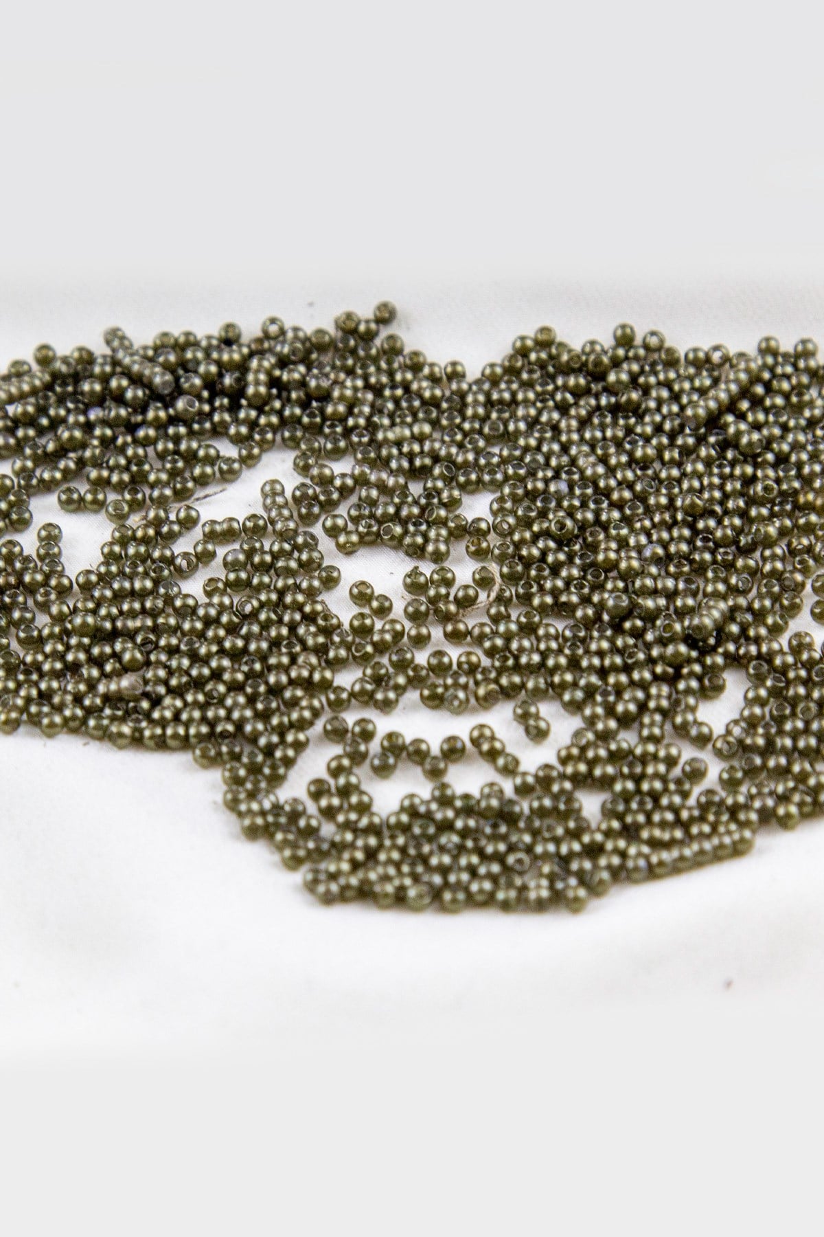 Yeşil Haki 3 mm Plastik İnci Boncuk Takı Aksesuar Malzemesi (25 Gr)
