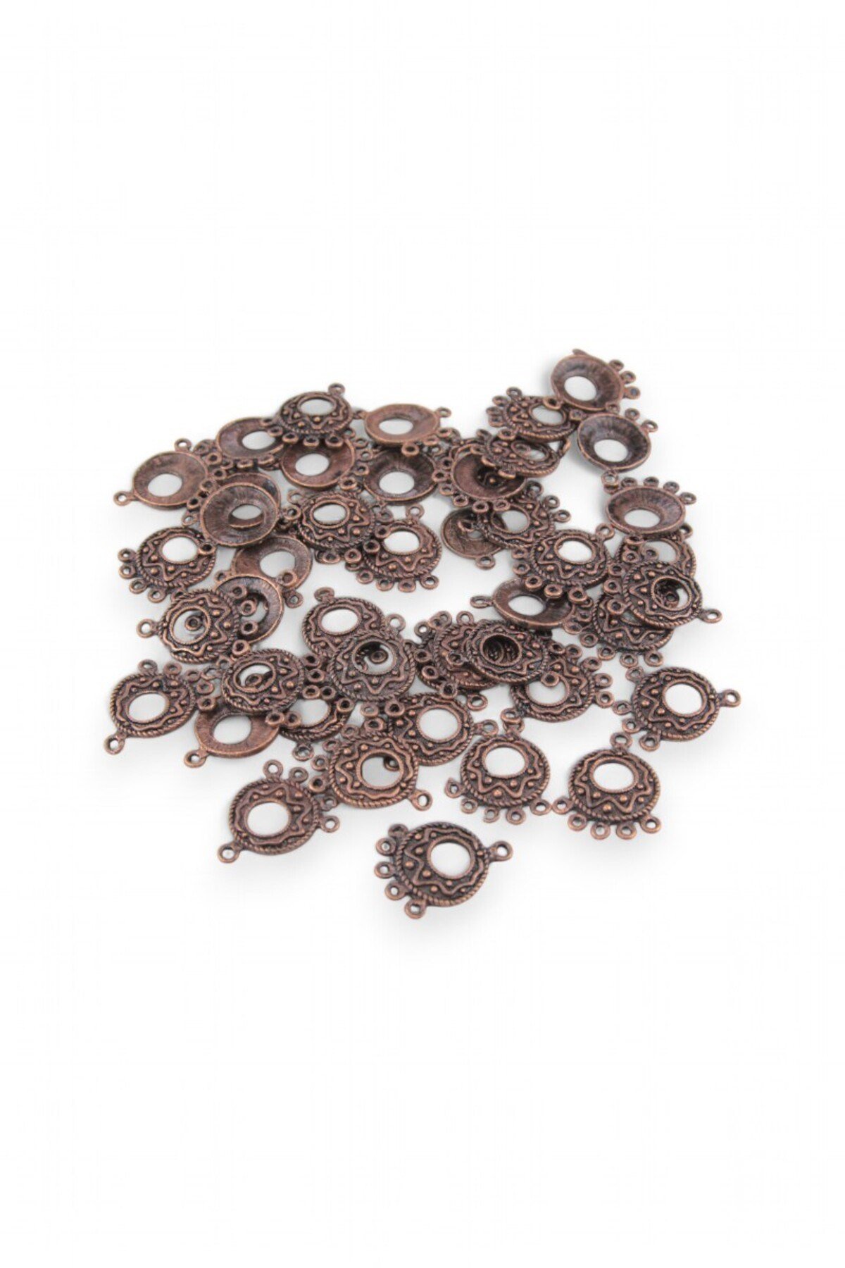 Yuvarlak Halka Şekilli 20x20 mm Kenarları Damlalı Model Pirinç Paslanmaz (5 Adet)
