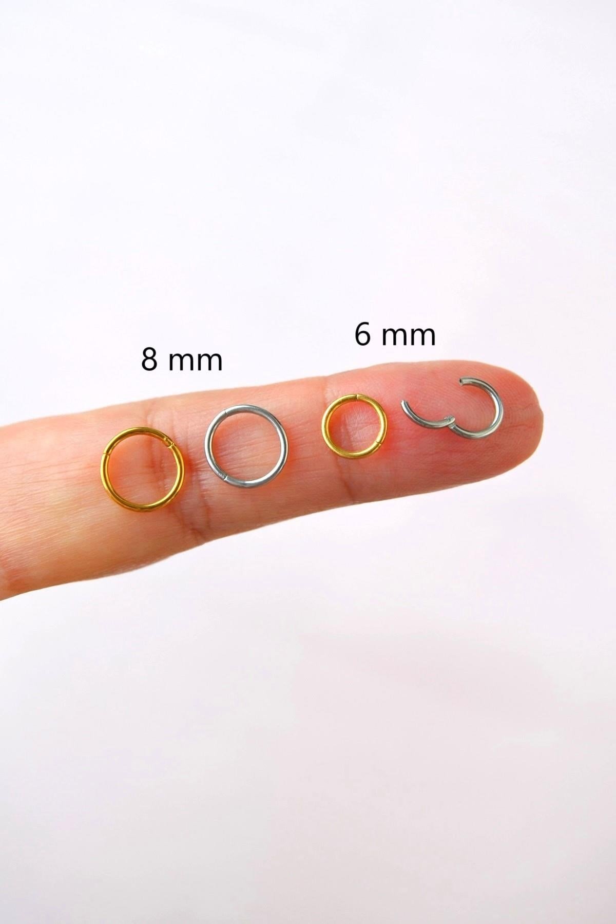316 L Çelik Düz Çelik Halka Piercing 1 mm Kalınlık Tragus Helix Kıkırdak Lob Forward Helix
