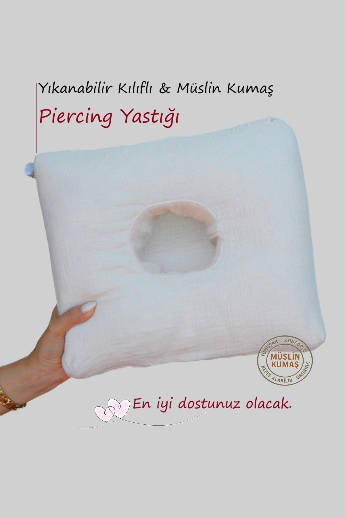 Piercing Yastığı – Yıkanabilir Kılıflı Soft Müslin – Kulak Delme Sonrası Özel Uyku Yastığı