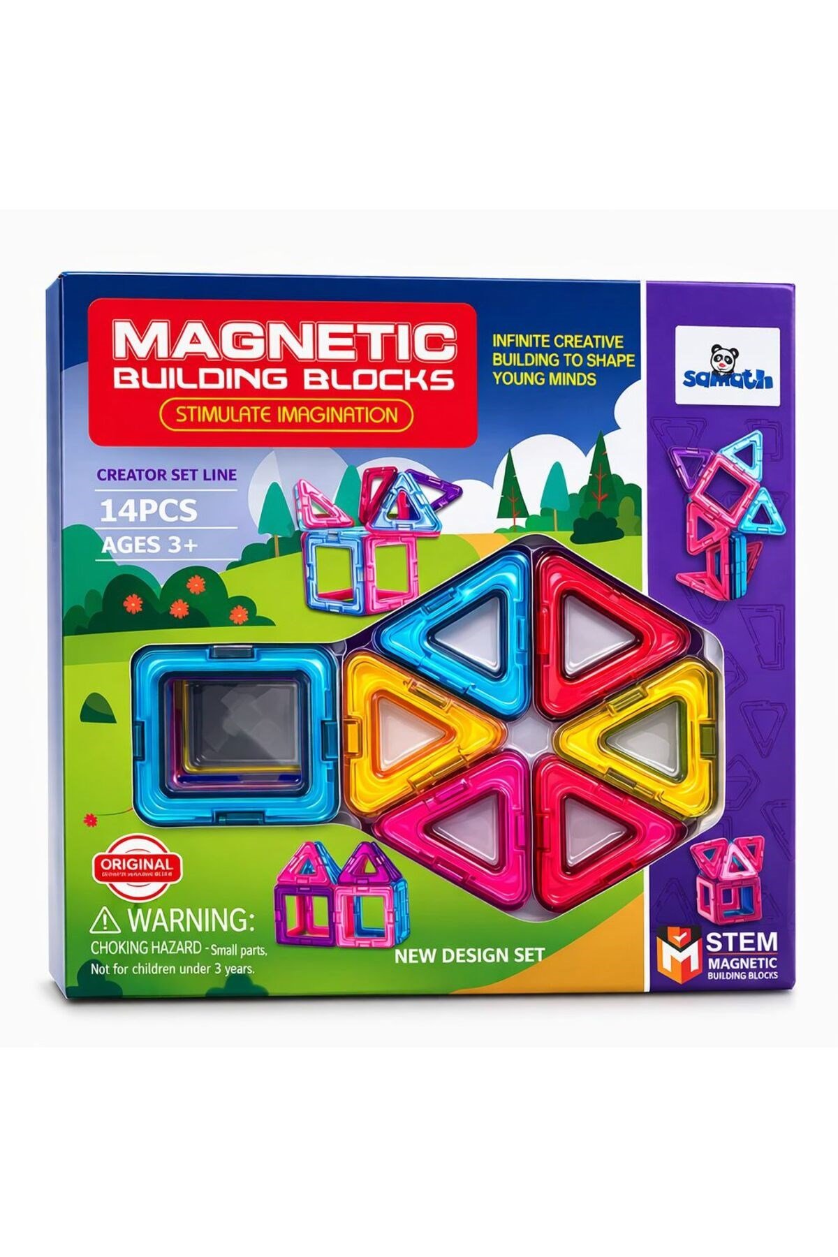 14 Parça 3D Manyetik Yapı Blokları - Mıknatıslı - Orijinal
