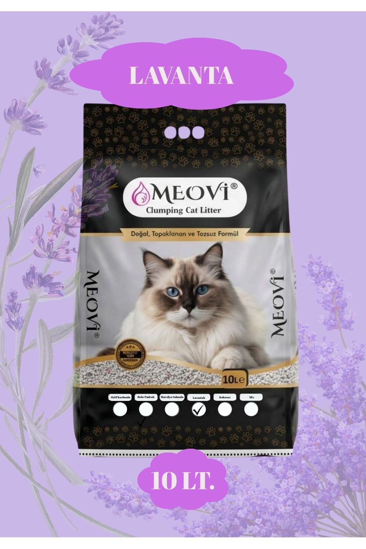 Lavanta Kokulu İnce Taneli Kedi Kumu 10 Lt.