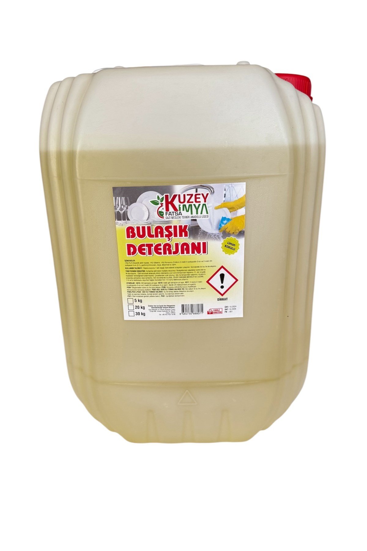 Limon Kokulu Elde Yıkama Bulaşık Deterjanı 20 KG