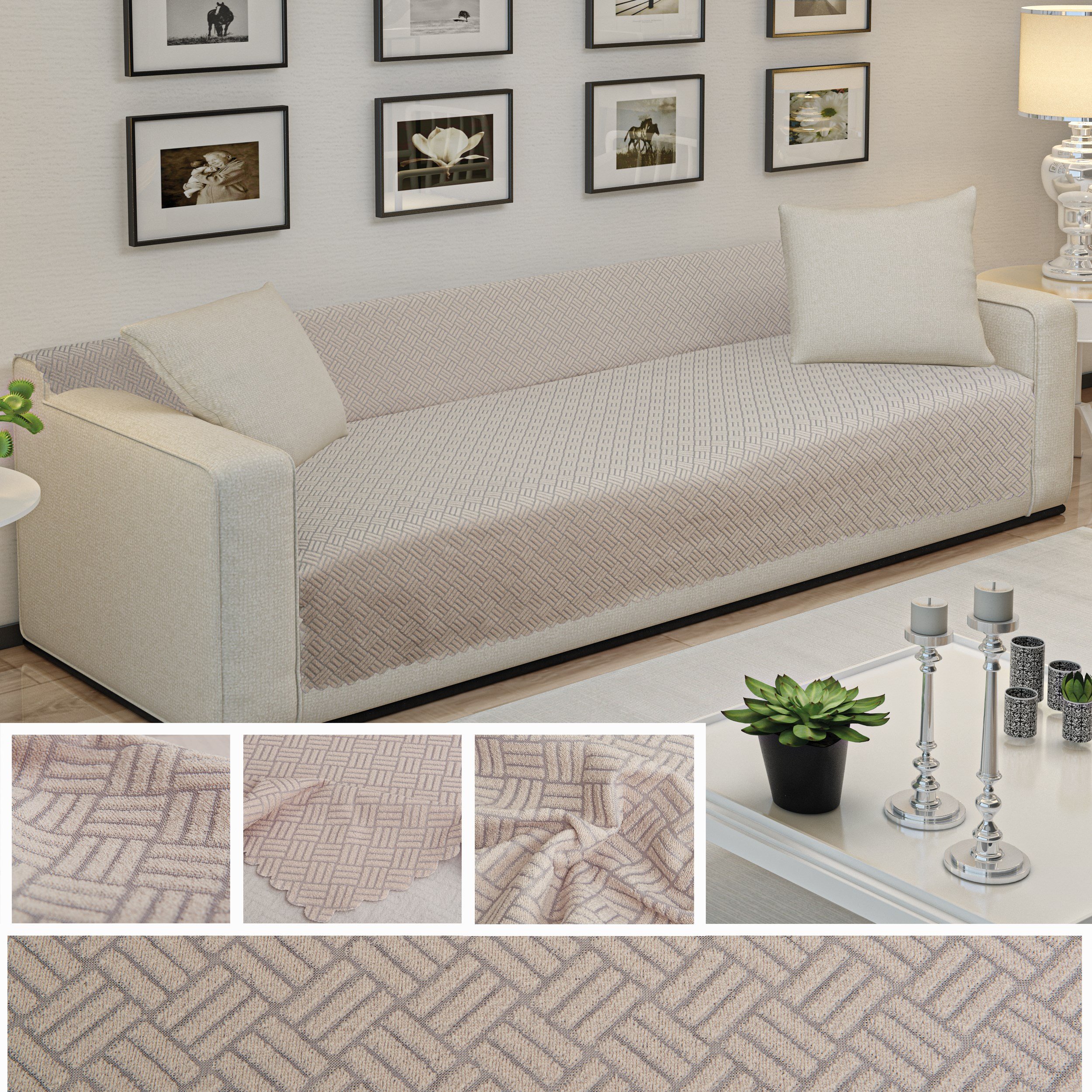 Kaymaz Tabanlı Koltuk Örtüsü 175x215 cm – Altı Polarlı, Örme Kumaş, Çekyat ve Kanepe Uyumlu