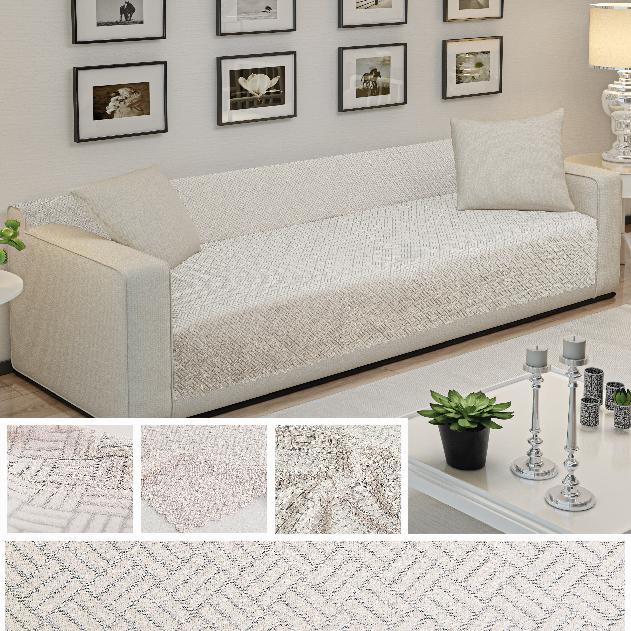Kaymaz Tabanlı Koltuk Örtüsü 175x215 cm – Altı Polarlı, Örme Kumaş, Çekyat ve Kanepe Uyumlu