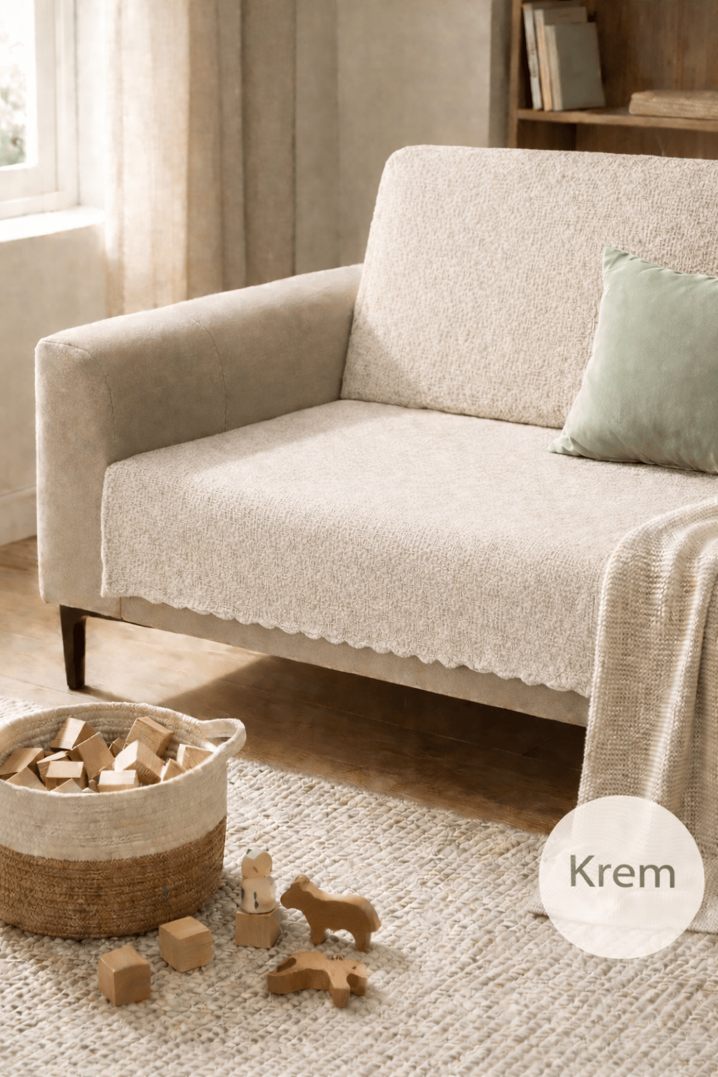 Koltuk Örtüsü 175X215 cm – Kaymaz Şönil Kumaş, Yıkanabilir Çekyat & Kanepe Örtüsü (Bej / Krem / Taş / Gri / Vizon)