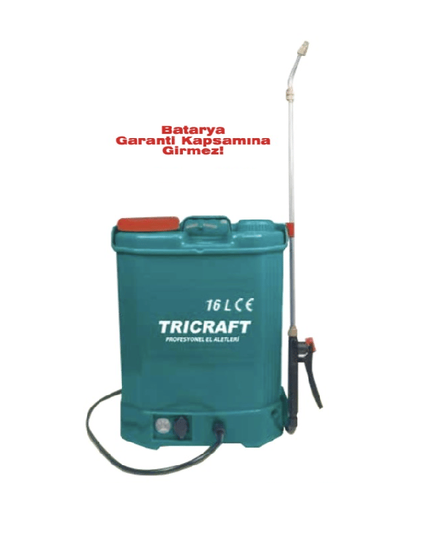 TRICRAFT 16 LT AKÜLÜ İLAÇLAMA POMPASI