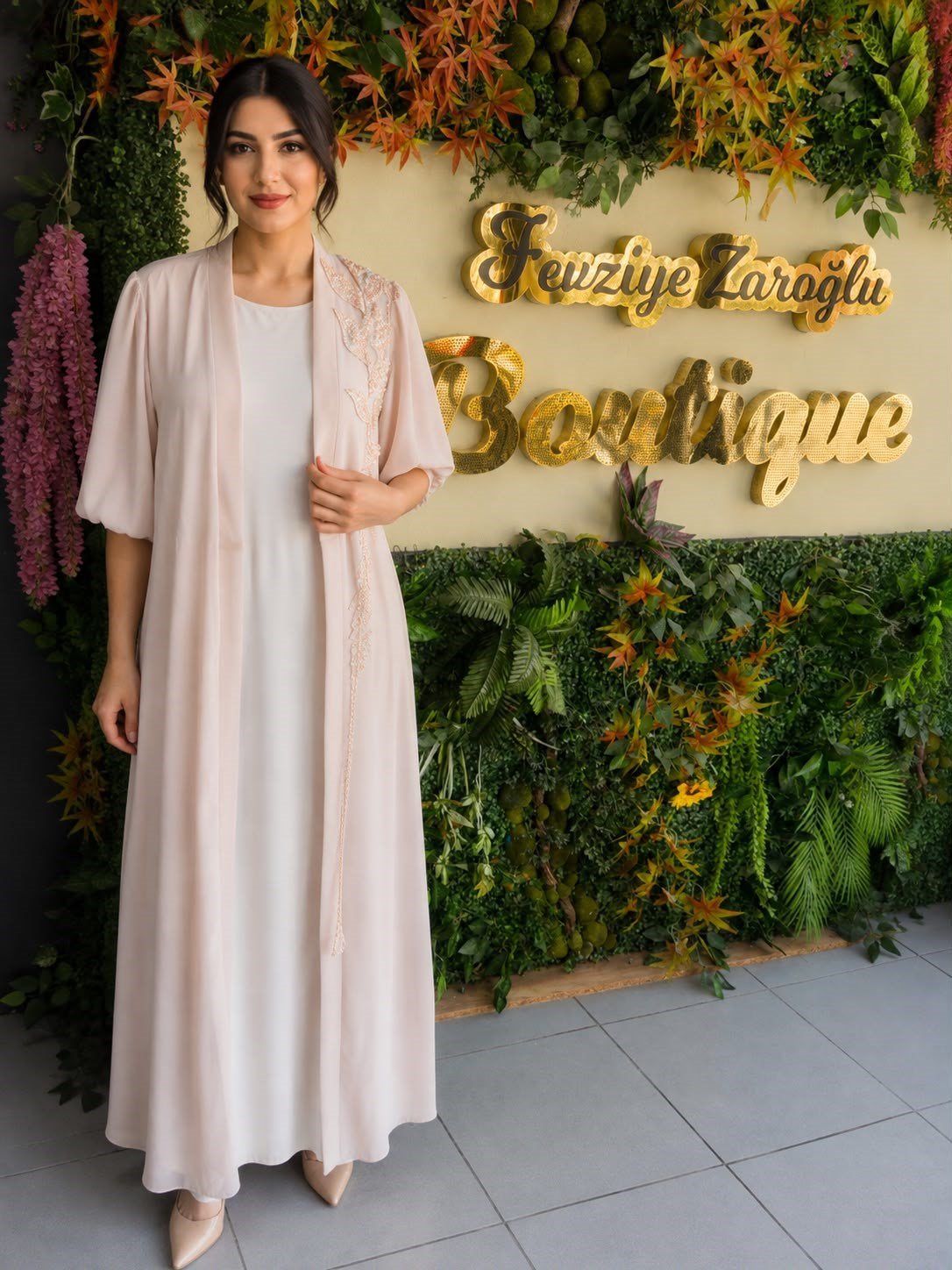 HEDDY YARIM KOL ŞİFON ABAYA
