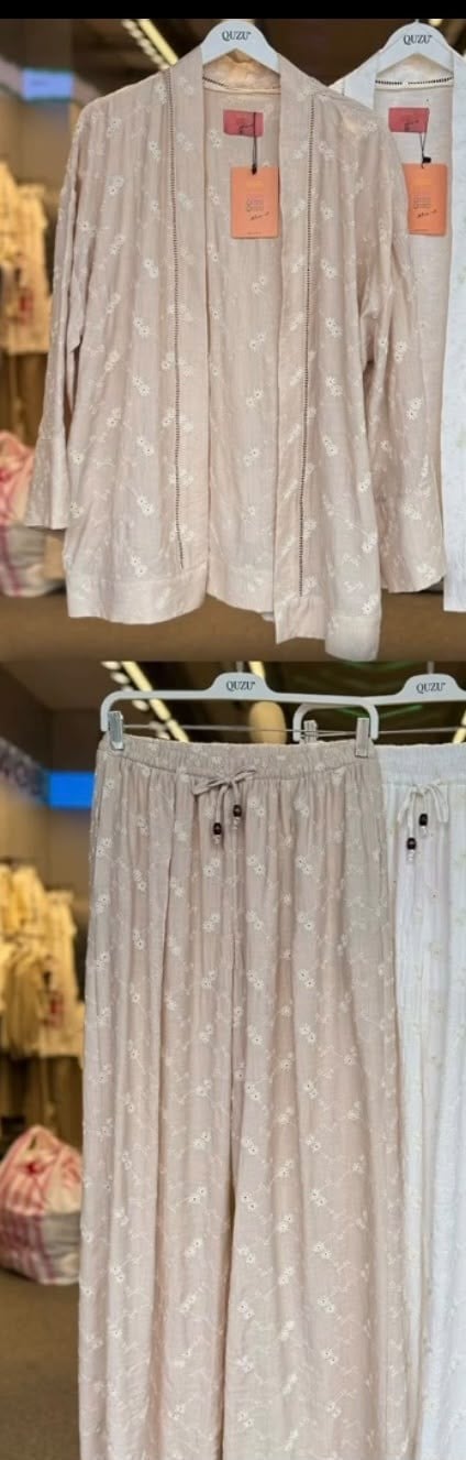 QUZA MARKA ÖZEL KETEN TAKIM PANTOLON YARIM ASTARLIDIR