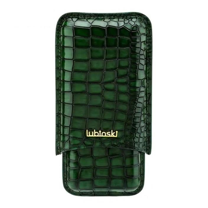 Lubinski Deri 3'lü Puro Kılıfı Yeşil Croco(60 Ring)