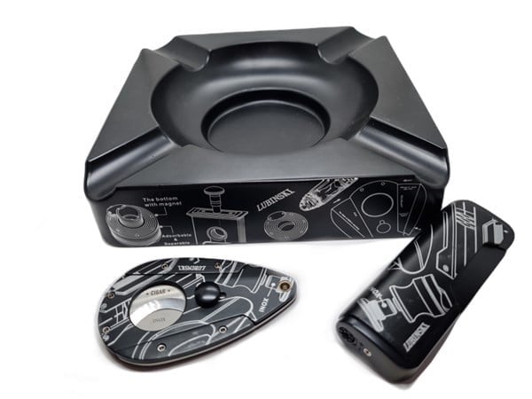Lubinski Inox Cigar Puro Seti Küllük/Çakmak/Kesici