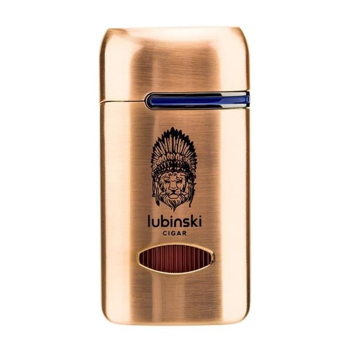 Lubinski Lion Kapaklı Delicili Tek Torch Puro Çakmağı Gold