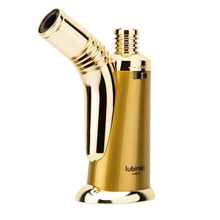 Lubinski Retro Tek Torch Masa Tipi Puro Çakmağı Gold