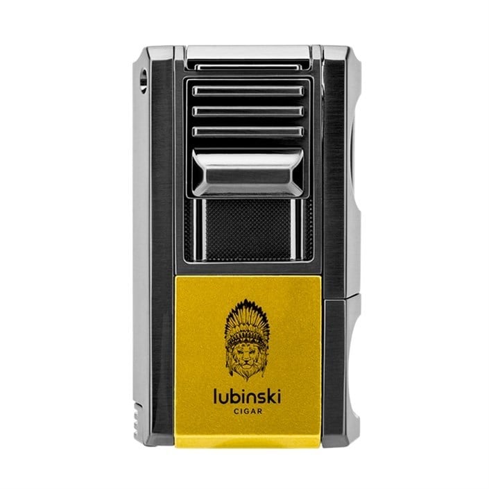 Lubinski Yeni Seri Dahili V-Cutter Delicili ve İğneli Puro Çakmağı Sarı