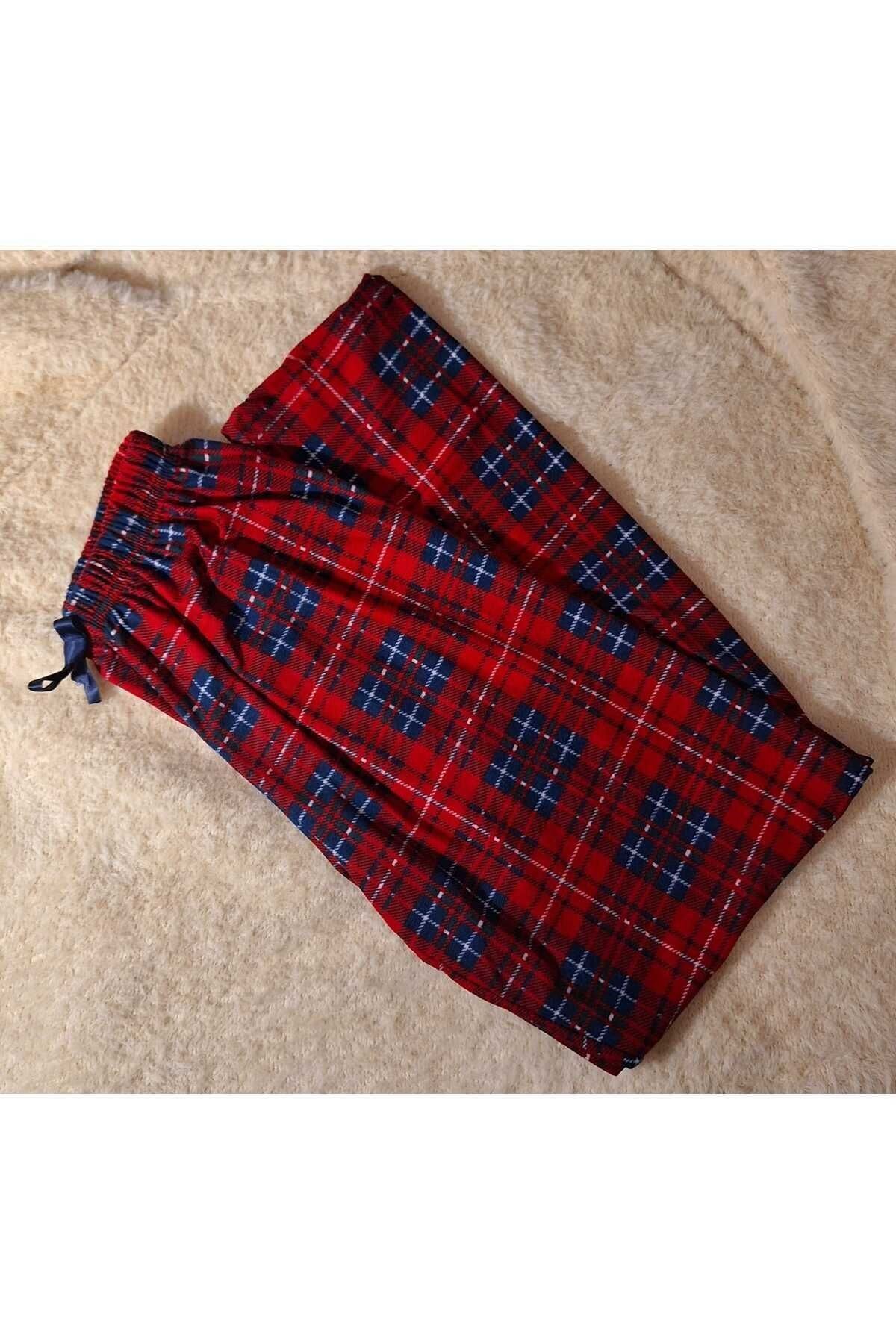 Unisex Ekose Desenli Likralı Yumoş Pijama Altı